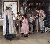 At the kitchen, 1913, makovskyvladimir