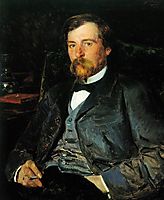 Portrait of the Artist Illarion Mikhailovich Pryanishikov, 1883, makovskyvladimir