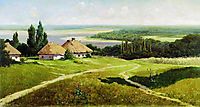 Ukrainian landscape with huts, 1901, makovskyvladimir