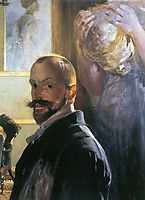 Self-portrait with skull, malczewski