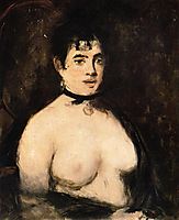 Brunette with bare breasts, 1872, manet
