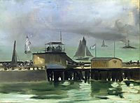 The Jetty at Boulogne , 1869, manet