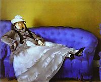 Madame Manet on a Blue Sofa, manet