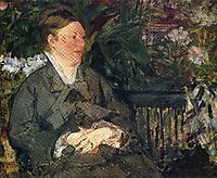 Madame Manet in conservatory, 1879, manet