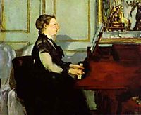Madame Manet at the Piano, 1868, manet