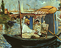 Monet in his Studio Boat, manet
