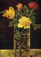 Rose and tulip, 1882, manet