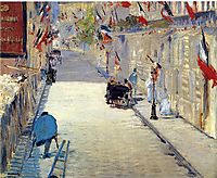 Rue Mosnier decorated with Flags, 1878, manet