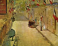 The Rue Mosnier with Flags, 1878, manet