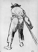 Sketch of moving farmer, manet