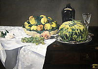Still Life with Melon and Peaches, 1866, manet