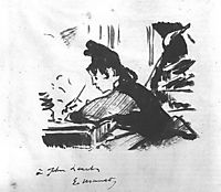 Woman writing, c.1863, manet