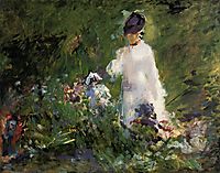 Young woman among the flowers, 1879, manet