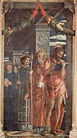 Altarpiece of San Zeno in Verona, right panel of St. Benedict, St. Lawrence, St. Gregory and St. John the Baptist, 1459, mantegna