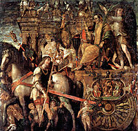 Julius Caesar on a triumphal car, mantegna