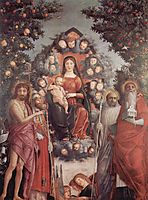 Madonna with saints St. John theBaptist, St. Gregory I the Great, St. Benedict, 1506, mantegna