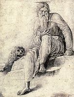 Saint Jerome reading with the Lion, 1500, mantegna