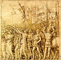 Trumpeters, carrying flags and banners, mantegna