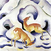 Deer in the Snow, 1911, marcfrantz