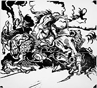 Lion Hunt (after Delacroix), 1913, marcfrantz