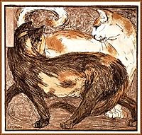 Two cats, 1909, marcfrantz