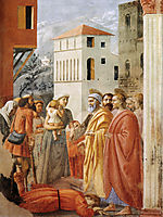 Distribution of Alms and Death of Ananias, 1425, masaccio