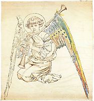Angel with flutes, matejko