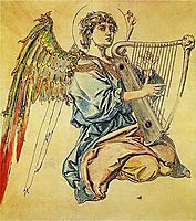 Angel with harp, matejko