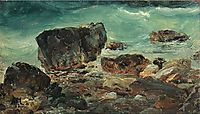 Coastal scene with larger rocks, 1862, melbye