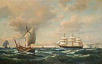Sailing off the English coast, 1862, melbye