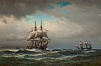 Ships at sea, 1867, melbye