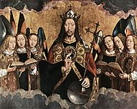 Christ Blessing, central panel from a triptych from the Church of Santa Maria la Real, Najera , 1490, memling