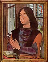 The Donor, from the right wing of the Diptych of Maerten van Nieuwenhove , 1487, memling