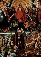 The Last Judgment, triptych, central panel Maiestas Domini with Archangel Michael weighing the souls, 1470, memling
