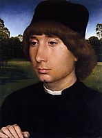 Portrait of a Young Man before a Landscape, c.1480, memling