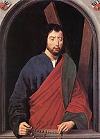 St. Andrew (left wing of a diptych, reverse), 1490, memling