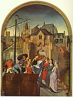 St. Ursula and her companions landing at Cologne, from the Reliquary of St. Ursula , 1489, memling