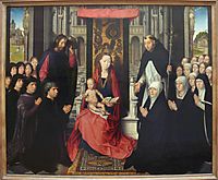 The Virgin and Child with St. James and St. Dominic Presenting the Donors and their Family, known as the Virgin of Jacques Floreins, c.1490, memling