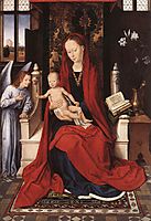 Virgin Enthroned with Child and Angel, c.1480, memling