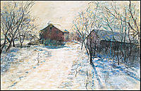 Farm Buildings in a Winter Landscape, metcalf
