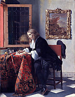 Man Writing a Letter, c.1666, metsu