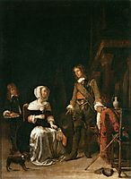 A Soldier Visiting a Young Lady, 1661, metsu
