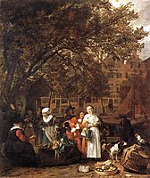 Vegetable Market in Amsterdam, 1662, metsu