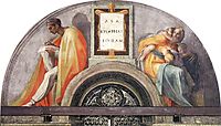 The Ancestors of Christ: Jehoshaphat, Joram, 1512, michelangelo