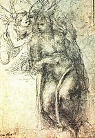 Annunciation (study), 1547, michelangelo