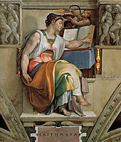 Ceiling of the Sistine Chapel: Sybils: Erithraea, 1508-1512, michelangelo