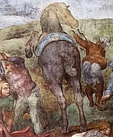 The Conversion of Saul: detail, 1545, michelangelo