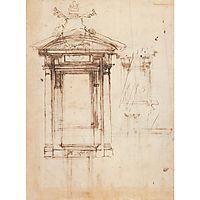 Design for Laurentian library doors and an external window, c.1526, michelangelo