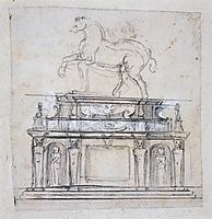 Design for a statue of Henry II of France on horseback, 1559-1580, michelangelo