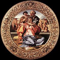 The Doni Tondo, framed, 1506, michelangelo
